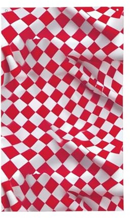 Drapeau décoratif léger à carreaux rouges blancs pour intérieur ou extérieur