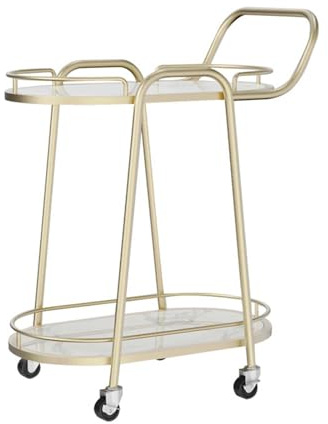 Tengtengshangpu Carrello da Cucina a 2 Livelli con Ruote - Moderno Mobile Bar e Tavolino da Caffè, Versatile Strumento Di Archiviaziper Cucina, Sala da Pranzo, Casa e Intrattenimento, Salvaspazio/Bian