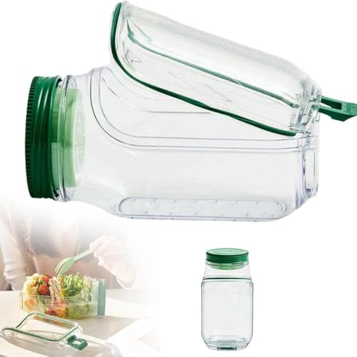 JyqPcm Insalatiera in vetro con apertura laterale, contenitore per insalata portatile, contenitore per snack con coperchio, adatto per casa, attività all'aperto, viaggi (1 pezzo)