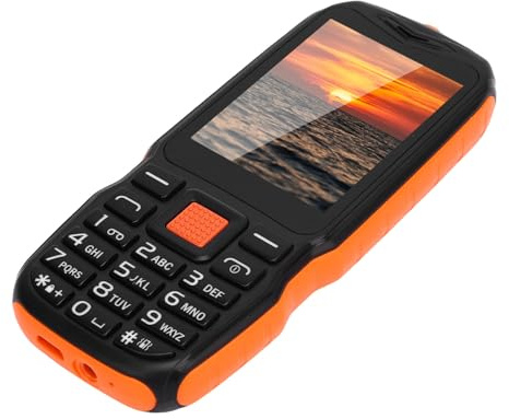 WOHPNLE Cellulare per Anziani, Telefono Sbloccato da 2 g con Schermo HD da 2,6 Pollici 0,13 MP Dual Sim Telefoni Muti con Suono Chiaro e Torcia per Illuminazione di Emergenza per Anziani (Orange)