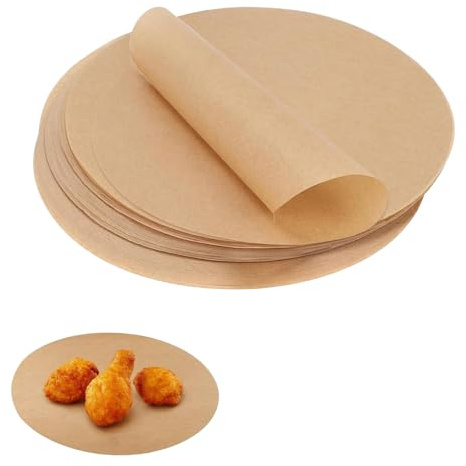 Lot de 100 feuilles de papier sulfurisé rond pour friteuse à air chaud, 30 cm, papier sulfurisé rond, résistant à la chaleur, pour poêles, pâtisseries, barbecues, pizzas, gâteaux, friteuses à air