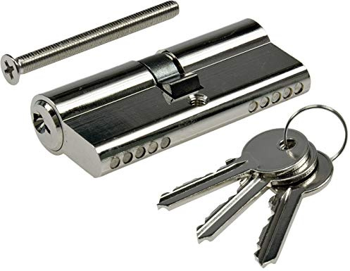 ChiliTec Schließzylinder Profil-Zylinder Türzylinder Türschloss für DIN Einsteck-Schlösser - Zylinder + 3 Bartschlüssel, 70mm 35/35mm Zylinder + 3 Bartschlüssel 70mm 35+35mm I Zylinder Bartschlüssel