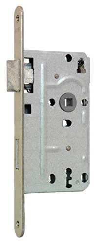 KFV Buntbart-Einsteckschloss 104 - Stulp abgerundet - 20mm Stulpbreite - silber - inkl. 1 Schlüssel - 72mm Entfernung - 8mm Vierkant (DIN links)
