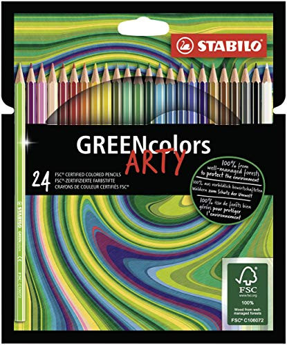 STABILO - Umweltfreundlicher Buntstift - GREENcolors - ARTY - 24er Pack - mit 24 verschiedenen Farben