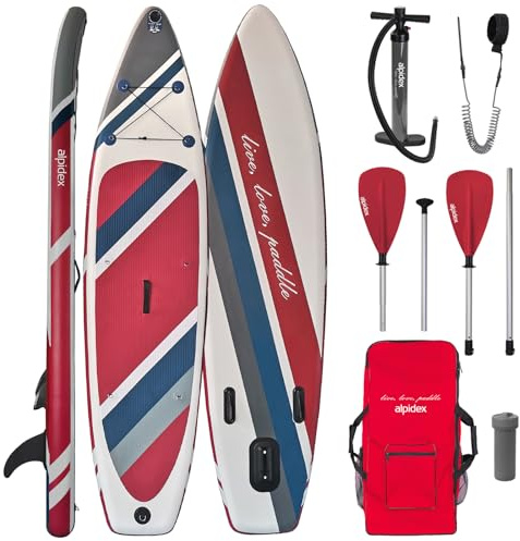 ALPIDEX SUP Board 320x76x15cm 200kg Aufblasbar Stand Up Paddling Set Fire