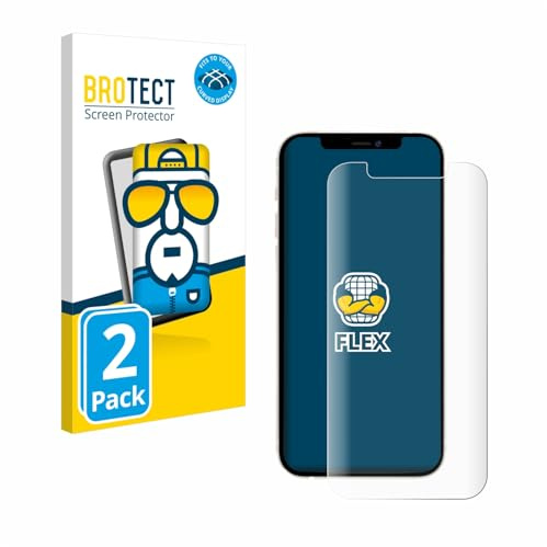 BROTECT 2 Stück Full-Cover Schutzfolie für Apple iPhone 12 Pro Full-Screen Displayschutz-Folie [3D Curved, Anti-Fingerprint, Kristall-Klar]