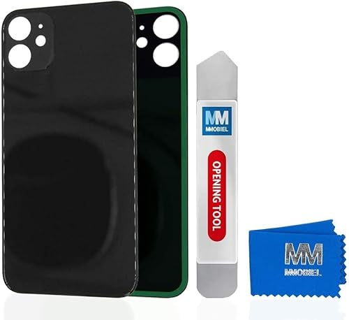MMOBIEL Back Cover Akkudeckel Rückseite Rück Klappe Kompatibel mit iPhone 12 Mini - 5.4 inch Schwarz inkl. Metall Hebelwerkzeug und Kleber