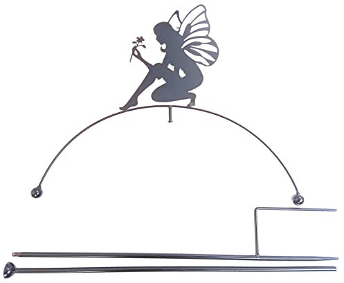 Fairy Balancing Sculpture - Metal Garden Wind Spinner and Stake - Great Decor Ornament