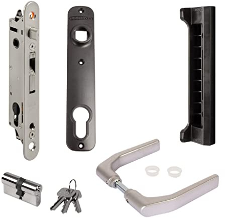 LOCINOX Einsteckschloss-SET FORTYSET 40P-JP inkl. Toranschlag, Langschild, Drückergarnitur und Profilzylinder