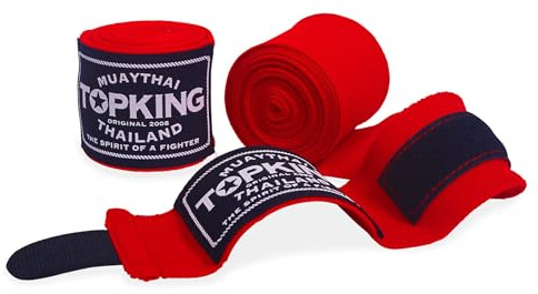 TopKing Boxing Muay Thai Cotton Handwraps Black, White, Blue, Red, Green, Orange, and Thai Flag