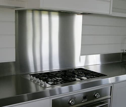 Polished Stainless Steel Cooker Splashback Mirror Kitchen Hob Splash Back Plate (Width : 600mm, Height : 400mm)