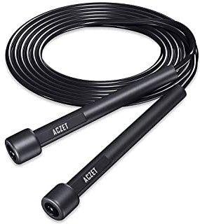 Aczet Skipping rope adult Home Exercise & Body Fitness Speed Jump Rope Gym Workouts & outdoor Training Fat Burning Boxing，MMA & Exercises Speed Fitness Weighted Skipping Rope kids，Women & Men，Black