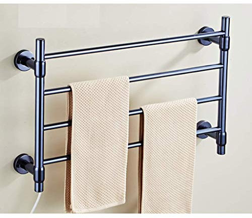 KLZUOPT Scaldasalviette Scaldasalviette Alluminio - Termostatico Intelligente Bagno Portaoggetti Cucina Scaldasalviette Elettrico 62x39cm (Blu)