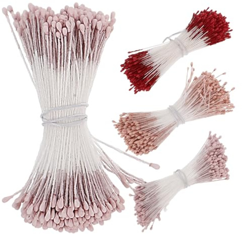 EXCEART Pistilli Floreali Doppi Per Fiori Finti 1Mm 4 Pacchi Materiale Simulato Per Decorazioni Fai Da Te Bouquet Matrimonio E Festa