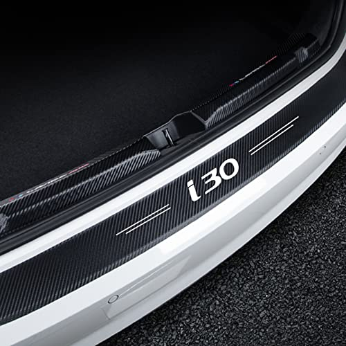 Symilov 90cm Car Rear Bumper Protector Strip for Hyun-dai I30 FD GD PD, Trunk Sill Edge Scuff Plate Carbon Fiber Anti-scratch Protector Sticker Car Body Styling Accessories,Black
