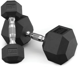 Atletica Hexagon PVC Kurzhanteln Set 2,5kg bis 25kg | Hexagon Paare, jeweils 2,5kg Steigerung, Professioneller Bezug