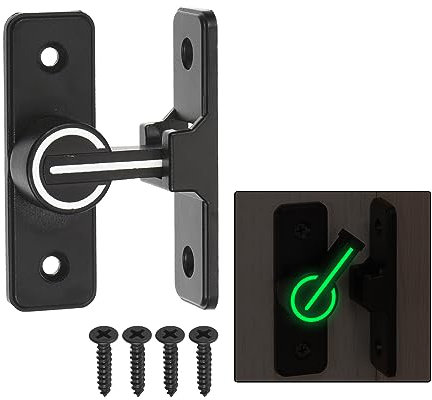 QUARKZMAN Grange Porte Serrure Loquet, 90 Degré Coulissante Grange Porte Serrures, Grange Porte Serrure Loquet Matériel Flip Porte Serrures pour Grange Portail Jardin Fenêtre Noir