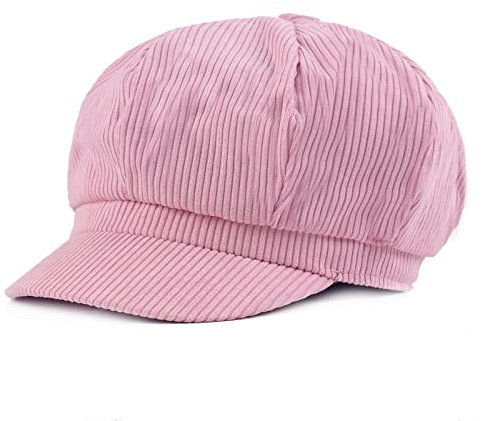 Barett Cap Baskenmütze Baskenmütze Damen Achteckiger Hut Künstlerhut Reise Zeitungsjungenhut Entenzungenhut Damenhüte M (56–58 cm) Rosa