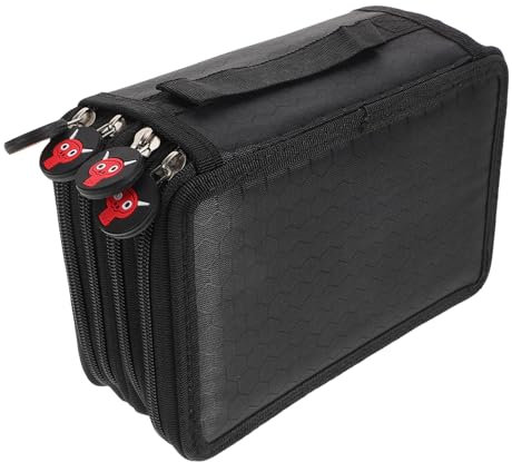 MAGICLULU Buntstiftetui Mit Fächern Stifttasche Für Buntstifte Bleistifte Und Aquarellstifte Organizer Mit Reißverschluss Für Malstifte Schwarz