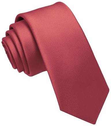 JEMYGINS Krawatte schmale Krawatten für Herren seide Hochzeit Schlips Korallenrosa