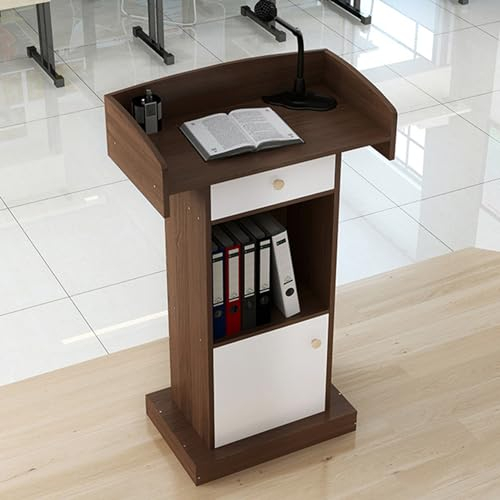 Podium StäNder Holz, HöHe 124cm, Rednerpult Podien Holz, Rezeptionstheke Klein mit Ablagefach uind Schublade, Stehpult Standing Desk Tresen Wooden Lectern für Kirchen-Kanzel, BüRo, Schule