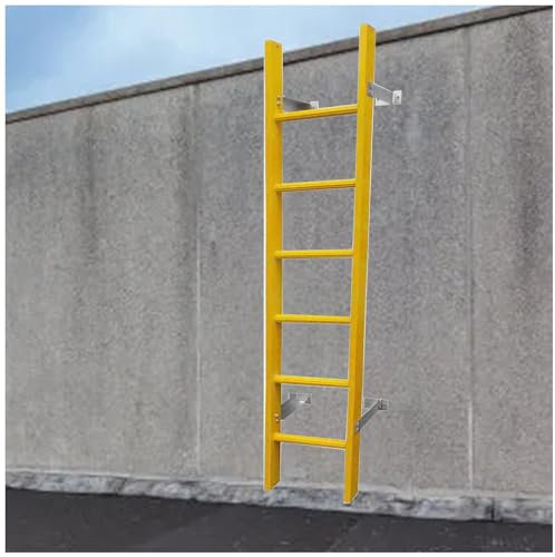 LXLZYXSF A 6 Gradini Scala di Fuga dal Pozzo della Finestra Isolata in Fibra di Vetro, 2m Scala di Fuga per Scantinato, Garage Soffitta Cortile Scala per Arrampicata