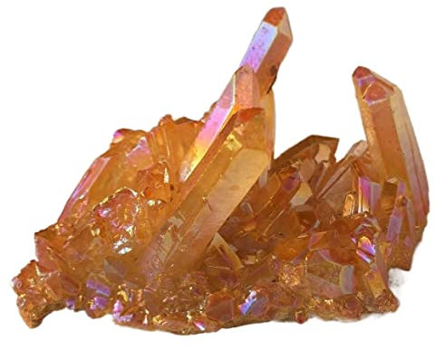 100–200 g natürlicher Kristall, gelber Engel-Aura-Quarz-Cluster, Exemplare, Quarz-Cluster mit Titanbeschichtung, wunderschöner Kristall, natürliche Lust (100_200 g)