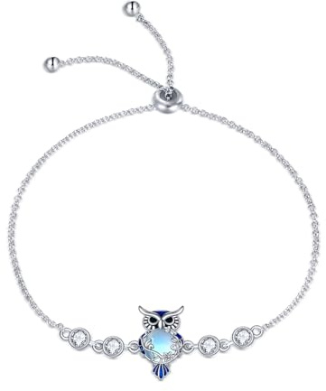 YAFEINI Tier Armband für Damen Mädchen Sterling Silber Mondstein Niedliche Tier Gliederkette Armbänder Schmuck Geschenke