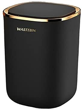 Poubelle 12L Poubelle Intelligente Salon Maison Salle de Bain Ouverture Automatique Panier à Papier Délicat Seau de Stockage des Ordures Poubelle,Noir
