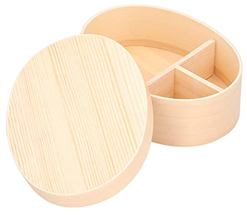 Topyond Wood Color Bento Box Oval Shape Sushi Lunch Box,Food Storage Container for Students Adults,Portable Lunch Container for Daily Use,Kitchen Supplies