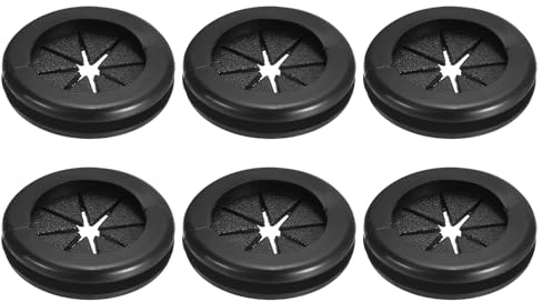 QUARKZMAN 6pz Passacavo 15/16(24mm) ID 1-1/16(27mm) Guarnizione per Cavi Passacavo in Gomma Gommini Passacavo Elettrico per Firewall Guarnizione per Cablaggio Elettrico, Nero