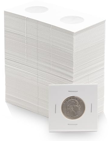 Coin Shield 50 Quarter 2x2 Cardboard Coin Flips with Mylar Windows Archival Safe