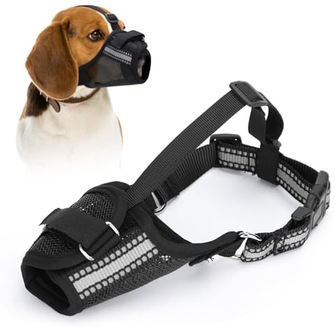Nobleza - Museruola per Cani, Museruola a Rete Morbida per Cani di di Media, Copertura per Museruola Cane Regolabile Traspirante, Antimorso Anti-Masticare Animali Museruola(M)