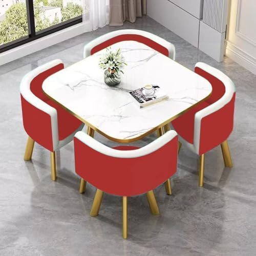 EpuzeR Esszimmergruppe Esstisch mit 4 Stühlen Essgruppen, Küchentisch for 4 Personen, Konferenztisch Couchtisch for Wohnzimmer Küche Büro(2)