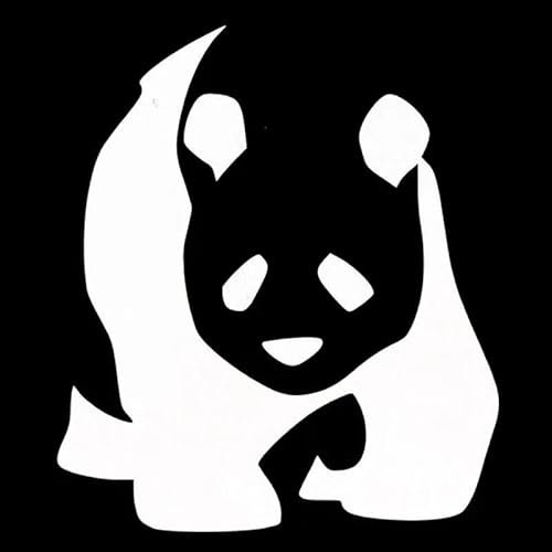 JIFENLI Autoaufkleber 11 * 13CM GIANT PANDA Auto Aufkleber Niedliche Panda Cartoon Tier Fenster Dekoration Auto Aufkleber