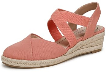 LifeStride Womens Kimball Espadrille Wedge Sandal Coral Pink 7 M