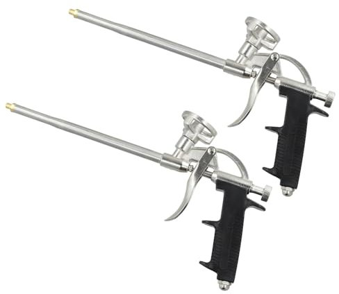 Foam Gun, 2 Pack Expanding Foam Gun with 30 Nozzles, Spray Foam Gun, PU Foaming Gun, Insulating Applicator for Caulking, Filling, and Sealing, Ideal for DIY Projects and Professional Use