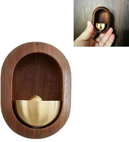 VBQFDPH Magnetische Türklingel aus Holz, magnetische Holzglocke | Montage ohne Bohren – Ladentürklingel und Kühlschrank-Dekor, ein leichter Ring für Geschäftseintrittswarnung.