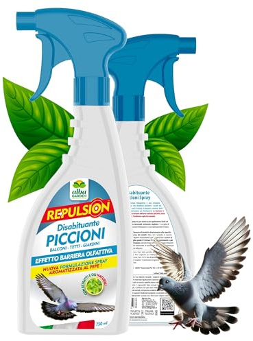 Albagarden - Repellente Piccioni - Barriera Vegetale Olfattiva Anti Piccioni E Gabbiani - Disabituante E Dissuasore Scaccia Uccelli E Rettili x 750 ml