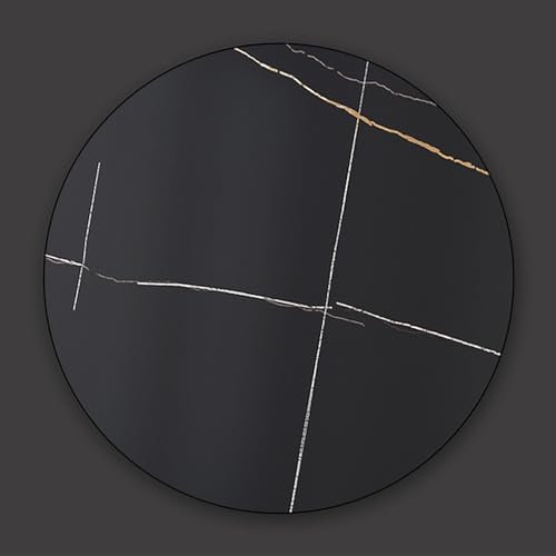 Decmiroor Rond Marbre Plateau Tournante 80 90 100cm, Plateau de Service Rotative pour Table À Manger, Grand Assiette de Service de Salle A Manger, Facile à Partager(Matte Black,60 * 60cm)