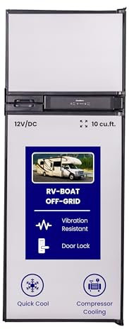 Conserv 12V/DC Refrigerator Freezer 10cf Stainless for RV BOAT OFF-GRID 2 Doors+ AC/DC Adapter