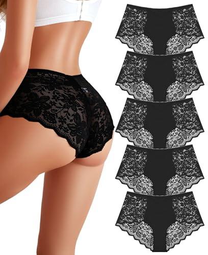 Sth Big Culotte Taille Haute Femme Coton et Dentelle sous vêtements Féminins Sexy Chic Respirant Lot Slip Femme Confortable Lingerie et Vêtements Sexy(XL)