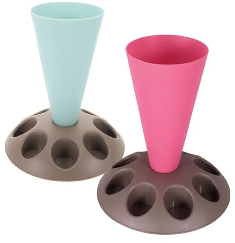 GLEAVI 2PCS Pastry Bag Holder Stand with Slots for Icing Bags and Nozzles Baking Accessories Organizer Protective Storage Rack for Cake Decorating Tools Kitchen Countertop Storage