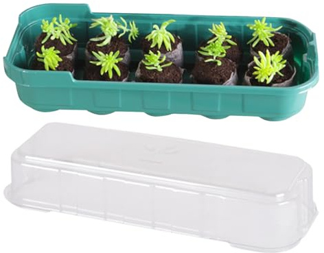 Lot de 10 mini pots de culture réutilisables en plastique - Kit de serre transparent et stable - Germination des - Bac de culture pour rebord de fenêtre - Culture de