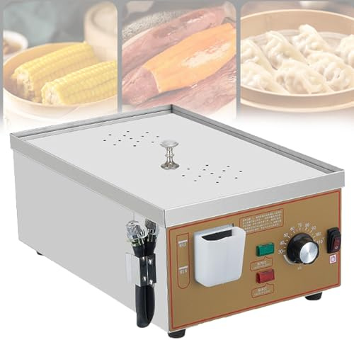 VzxCrue Cuit-Vapeur éLectrique avec Alarme De BrûLage à Sec, Cuit-Vapeur éLectrique Commercial, SystèMe d'alimentation en Eau IndéPendant, pour Les Recettes 2Holes