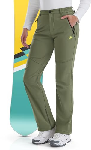 IGOLUMON Snow Ski Pants Womens Waterproof Fleece Lined Pants Winter Insulated Softshell for Hiking Snowboard Outdoor