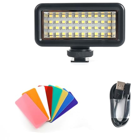 Luz de relleno de buceo para cámara subacuática de 2500 mAh, potente LED sellado, ajustable, carga segura