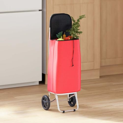 Genérico Carro de Compras Manual Rojo 35 x 28 x 92 cm Tela Oxford,Otros,Maletas y Bolsos de Viaje,Bolsas para Compra,Rojo,1.7 KG,42002345