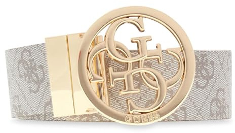 GUESS Gürtel Noelle Nolana Belt W95 Dark Taupe Logo kürzbar wendbar
