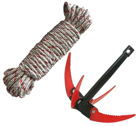 DIYEAH Outil Désherbage INOX Pliable à Dents pour Élimination de Végétation Aquatique Racines et Débris Résistant à la Corrosion Portable pour Jardin et Étang Couleur Aléatoire